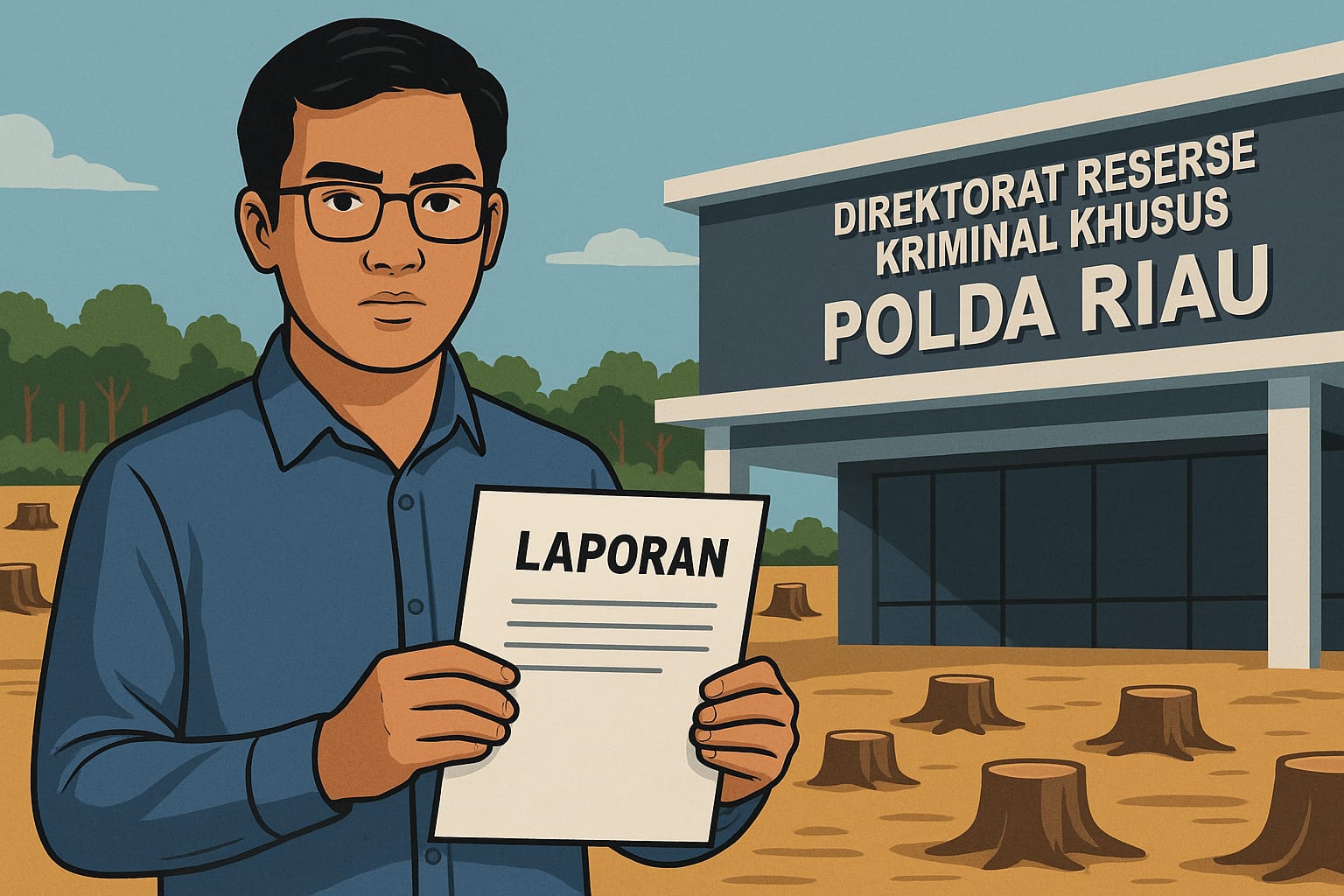 IPMKS Resmi Laporkan Kasir, ST: Dugaan Perambahan Hutan Masuk Polda Riau