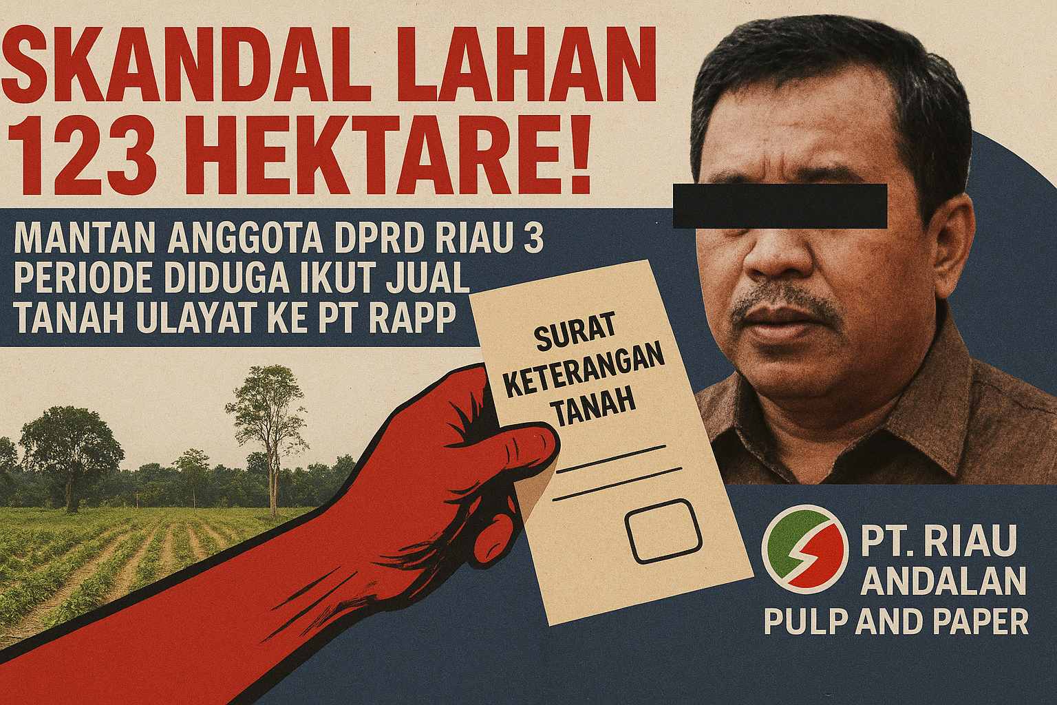 Skandal Rp3 Miliar! Mantan DPRD Riau Diduga Jual Lahan Ulayat ke PT RAPP