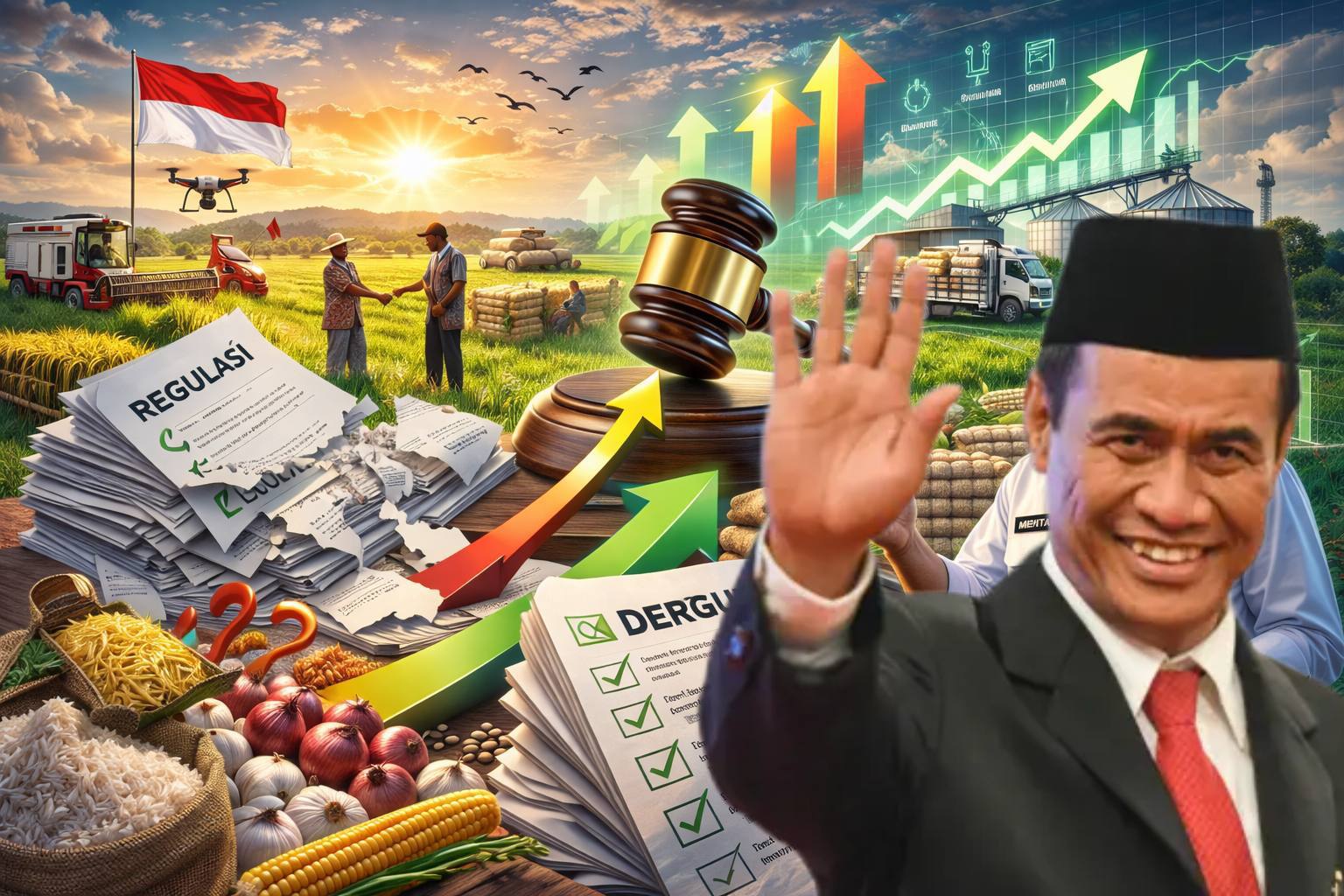 Menteri Pertanian Andi Amran Sulaiman sebut Tak Ada Alasan Harga Beras Naik, Satgas Pangan Siap Tindak Distributor Nakal